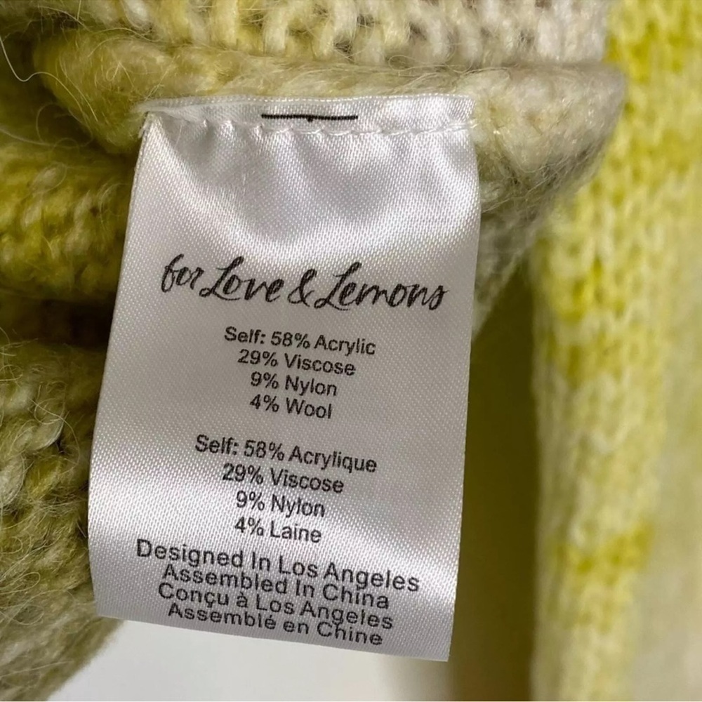For Love & Lemons Women's Green and Yellow Jumper NWT - Picture 6 of 6